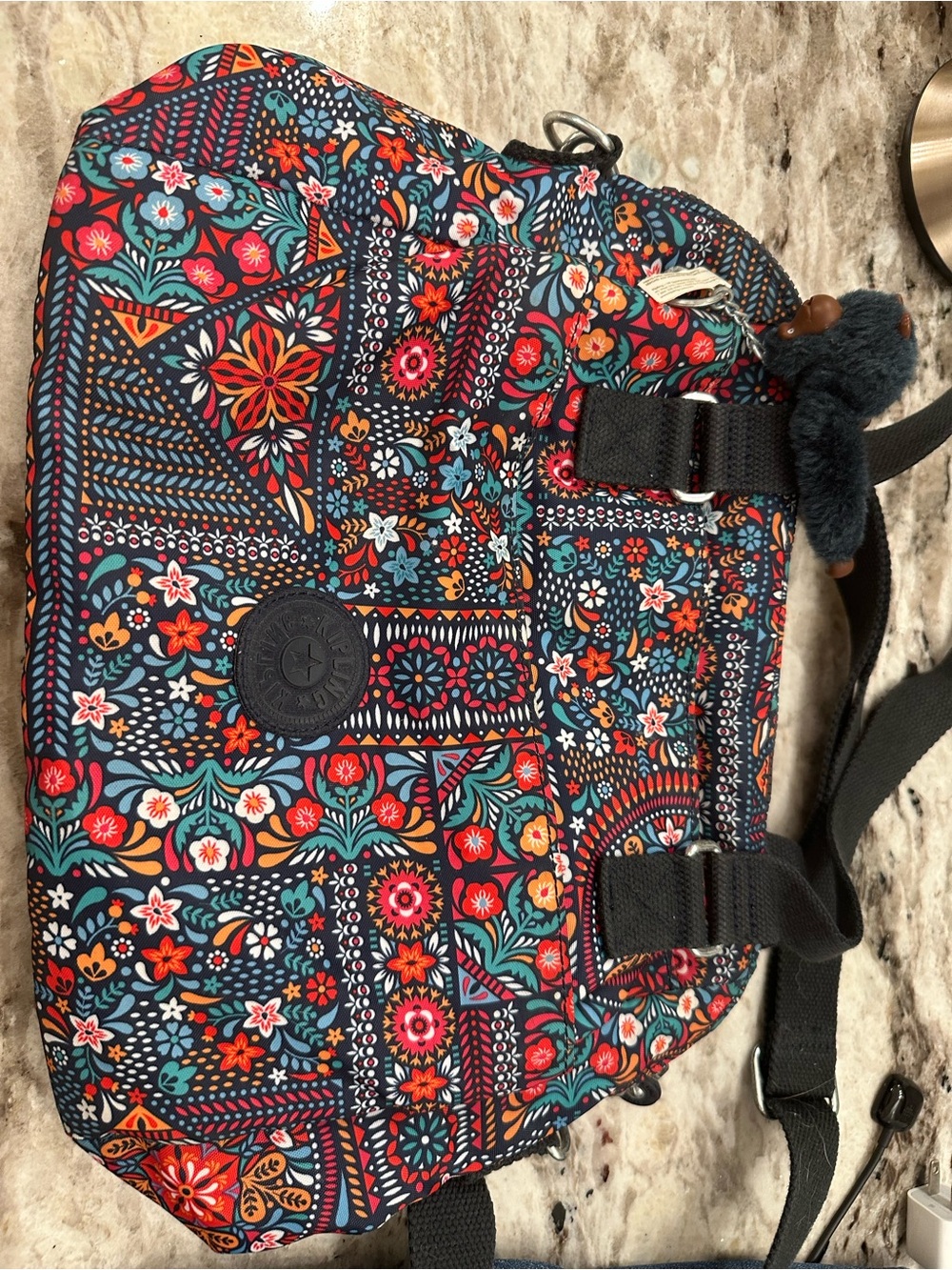 Kipling Multicolor Floral Patchwork Shoulder Bag